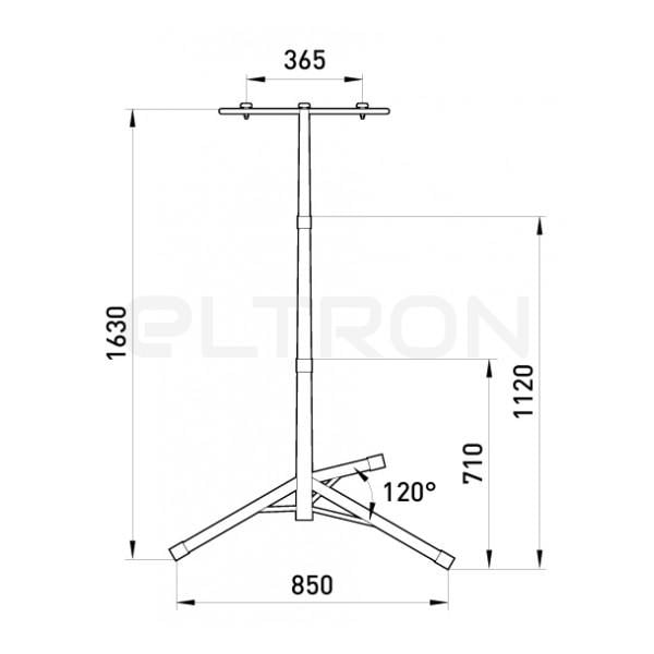 Стойка для прожекторов e.halogen.base.2.150.500 на 2 прожектора по 150 Вт или 500 Вт Красный (23743) - фото 2