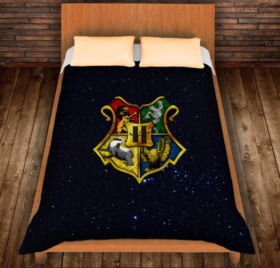 Плед с 3D принтом Гарри Поттер и Эмблема факультетов 150x200 см (epi_0377)