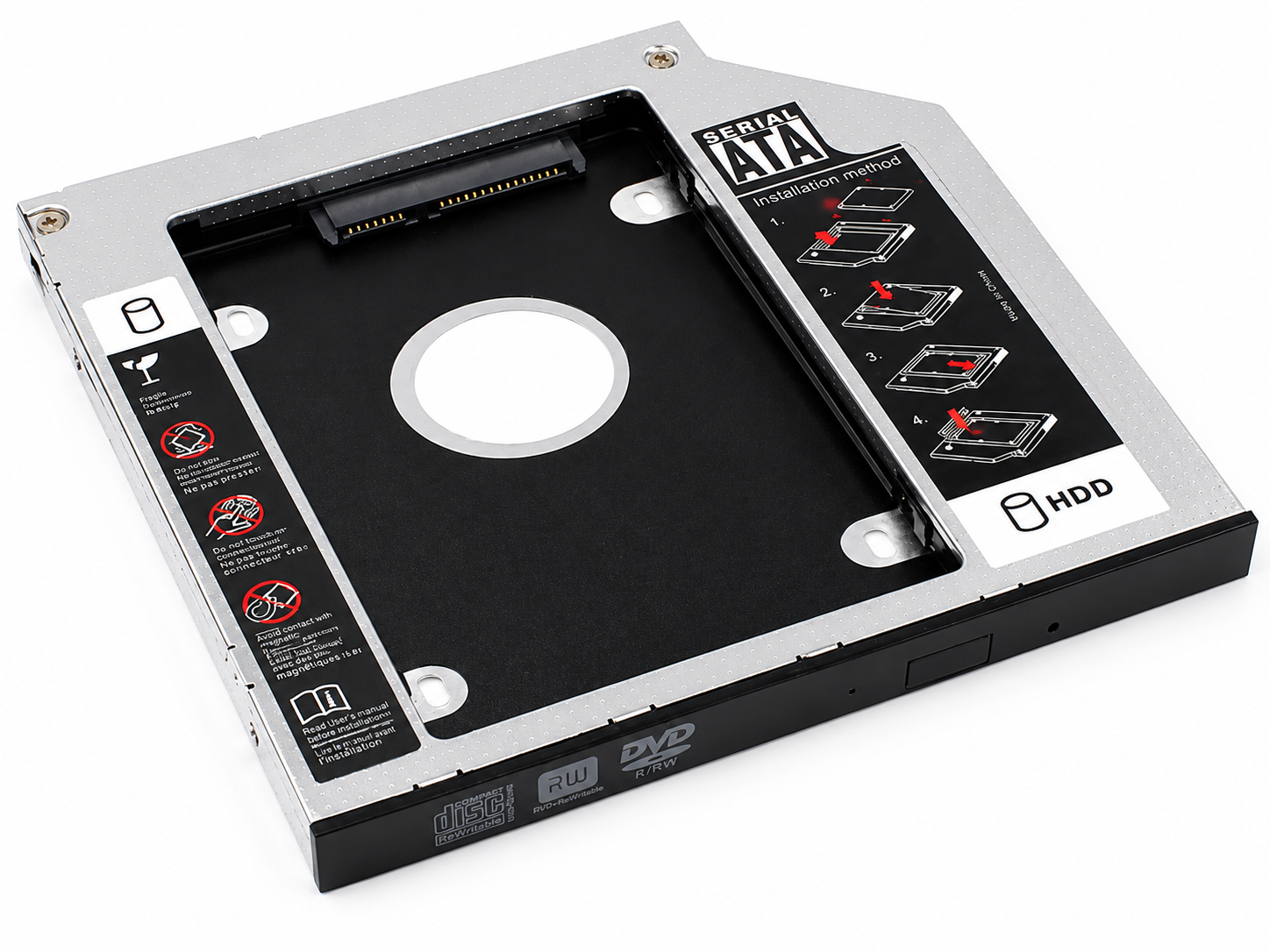Карман-адаптер Tishric для подключения HDD/SSD 2.5 в отсек DVD оптибей 12,7 мм (1005-522-01) Карман-адаптер Tishric для подключения HDD/SSD 2.5 в отсек DVD оптибей 12,7 мм (1005-522-01)