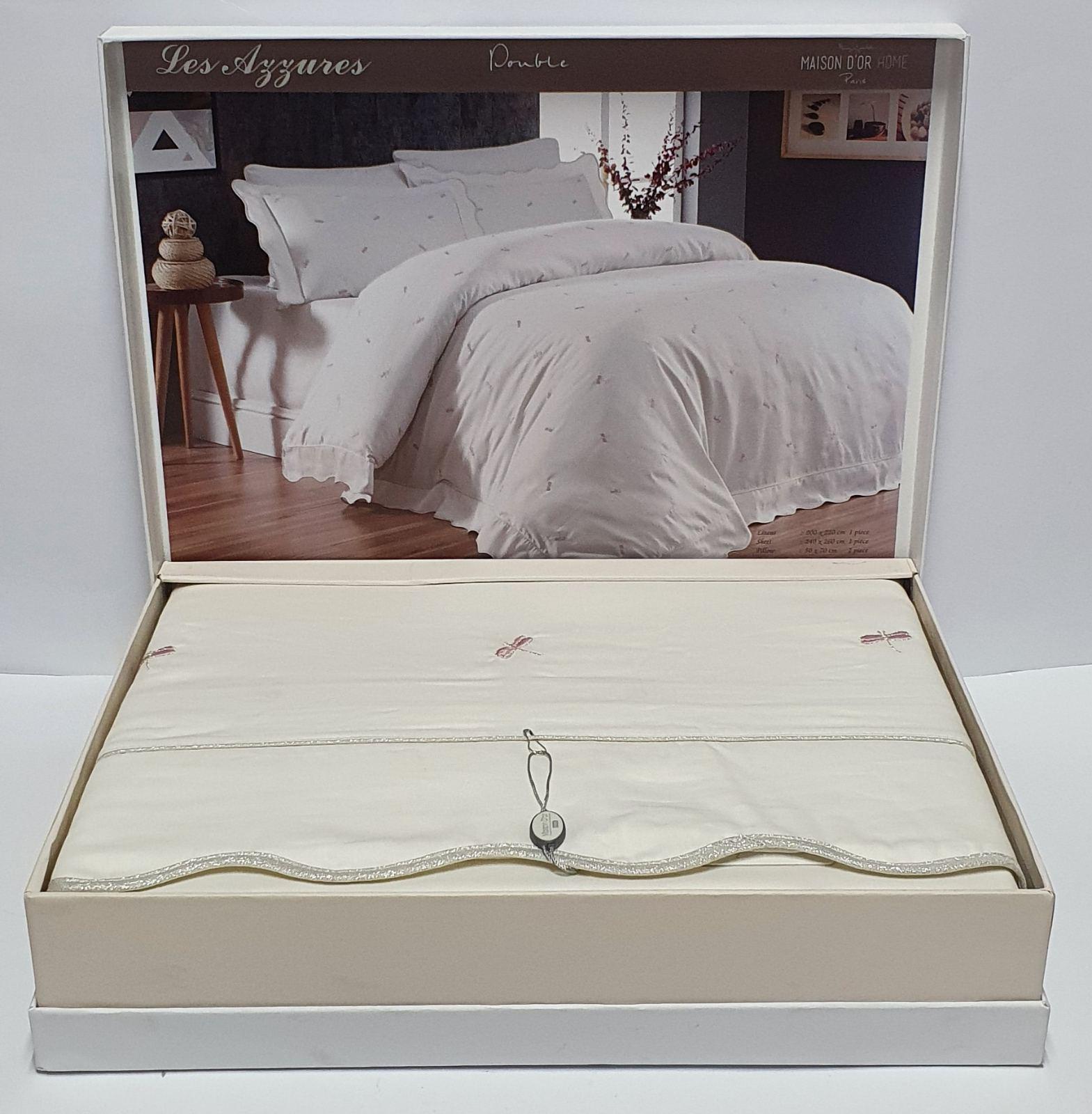 Комплект постельного белья Maison D'or с вышивкой 200х220 Les Azzures Dark Lilac (CN6129)