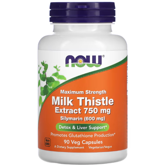Екстракт розторопші максимальна ефективність NOW Foods Milk Thistle Extract 750 мг 90 капсул Екстракт розторопші максимальна ефективність NOW Foods Milk Thistle Extract 750 мг 90 капсул