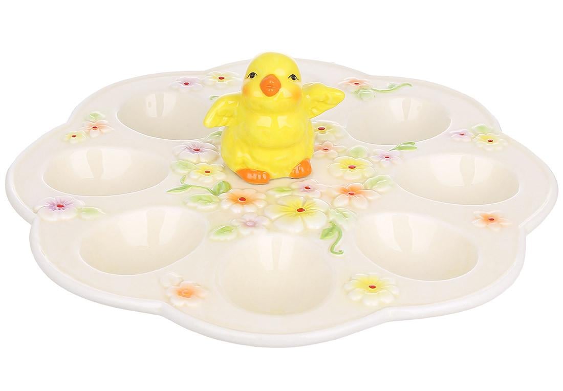 Подставка для 8-и яиц BonaDi Цыпленок в цветах керамическая 24,5 см (928-151)