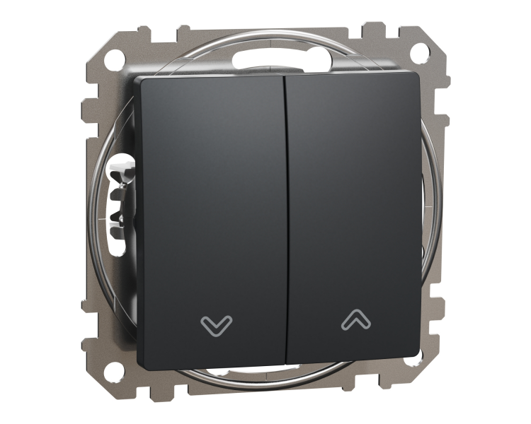 Выключатель двухклавишный Schneider Electric Sedna Design&Element кнопочный для жалюзи сблокировкой ABS Черный (SDD114114)
