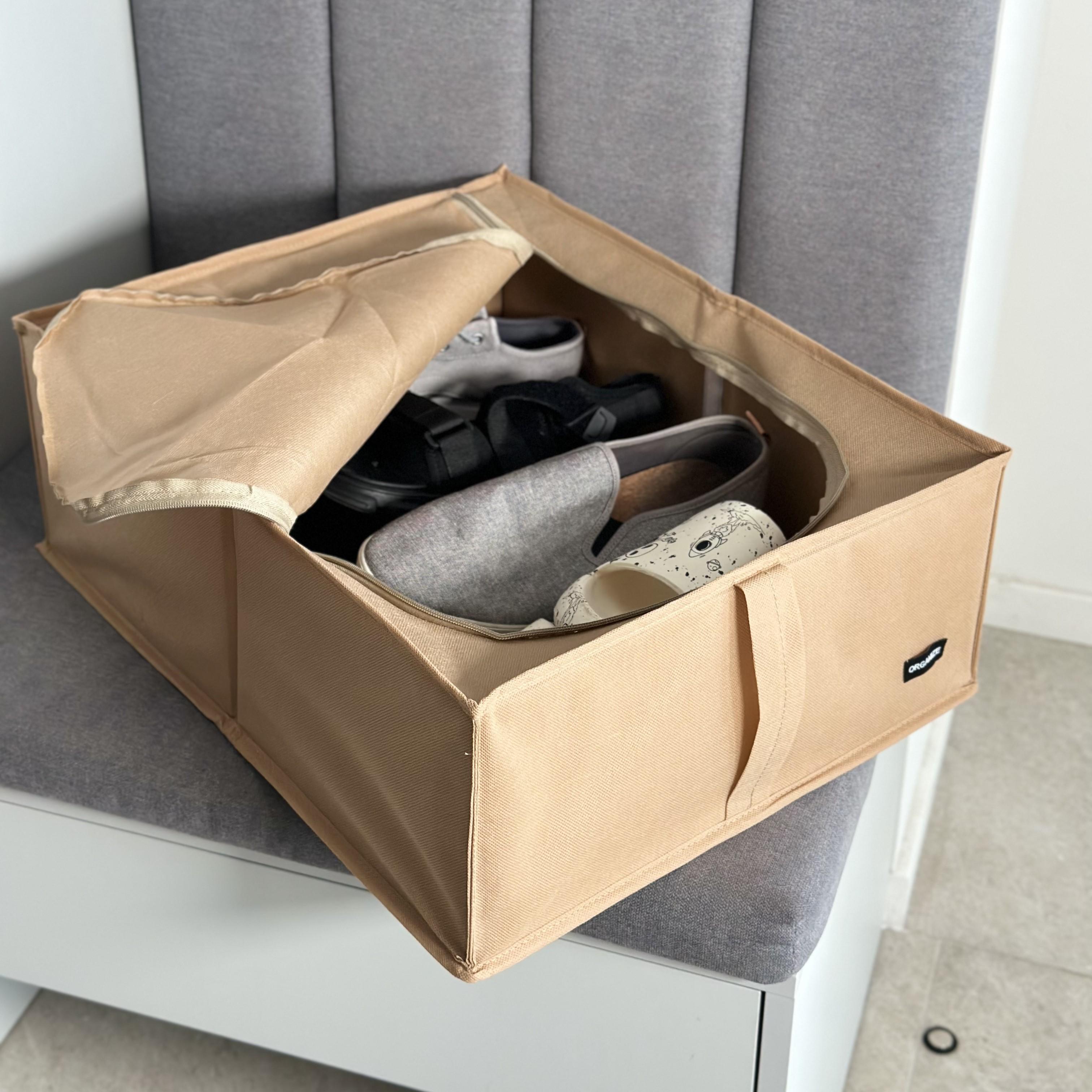 Органайзер для хранения обуви до 46 размера со съемной перегородкой Бежевый (Khv-2-beg)
