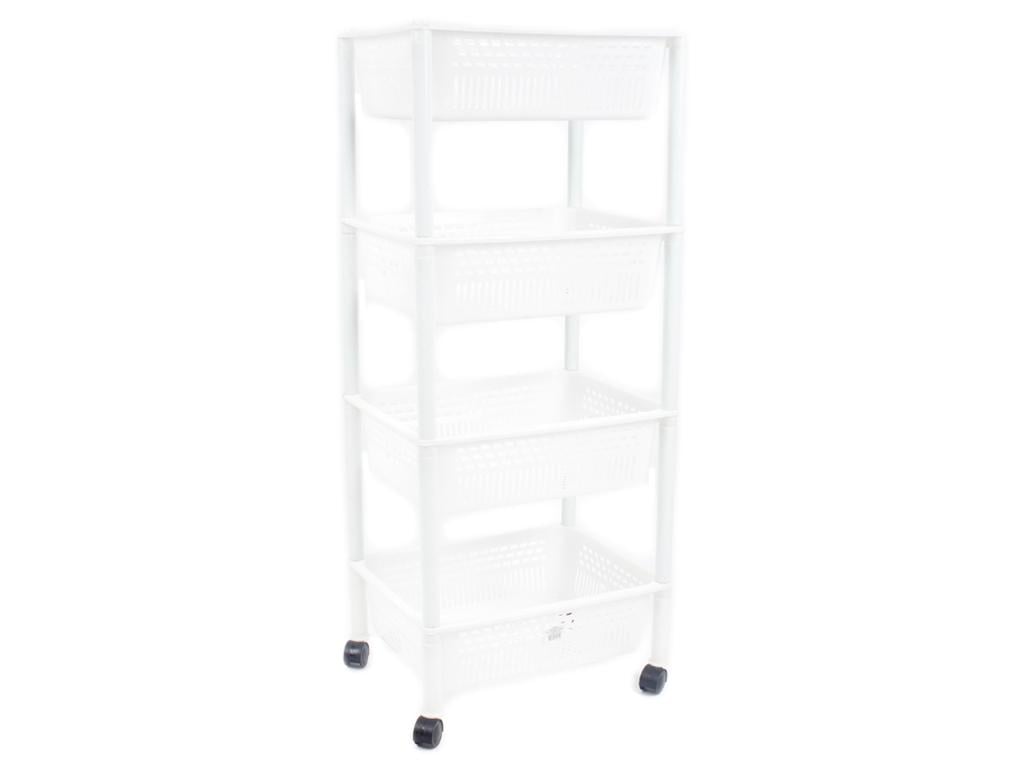 Полиця для підлоги чотириярусна Білий (MCS-11355-4)
