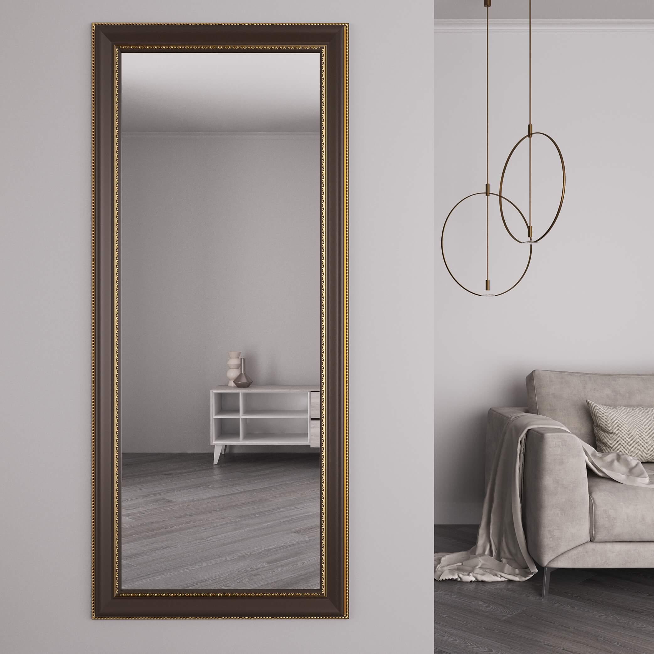 Зеркало в полный рост Black Mirror на стену 186х86 см Коричневый (8731-19)