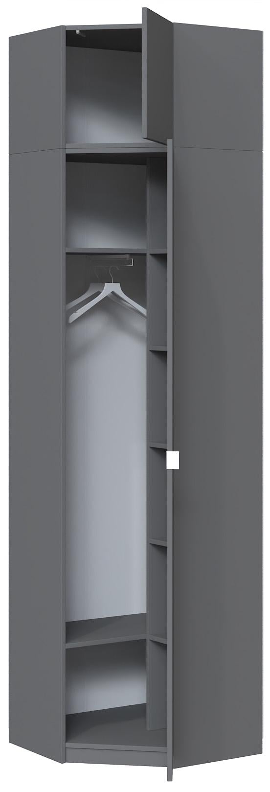 Шкаф для одежды угловой распашной Мастер Форм Тетрис 620х376х2400 мм Антрацитовый (31895) - фото 2 Шкаф для одежды угловой распашной Мастер Форм Тетрис 620х376х2400 мм Антрацитовый (31895) - фото 2