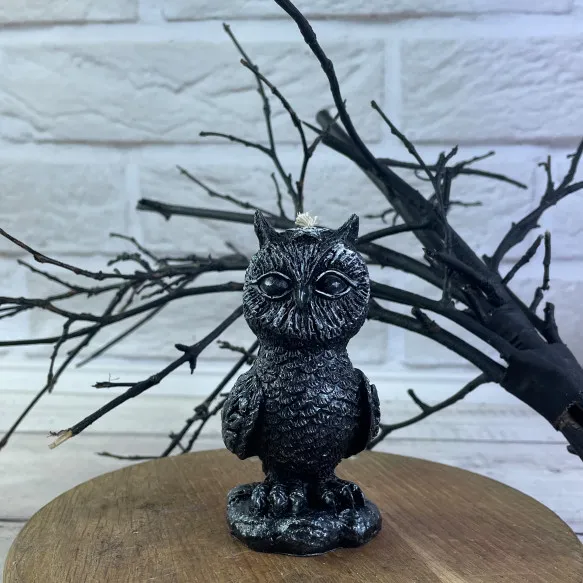 Свеча восковая Сова Черный (1046)