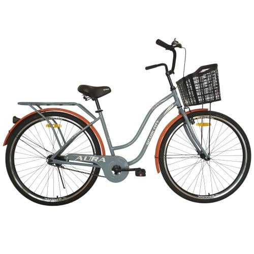Велосипед Spark CITY AURA колеса 28" сталева рама 18" з кошиком Сірий (000240010)
