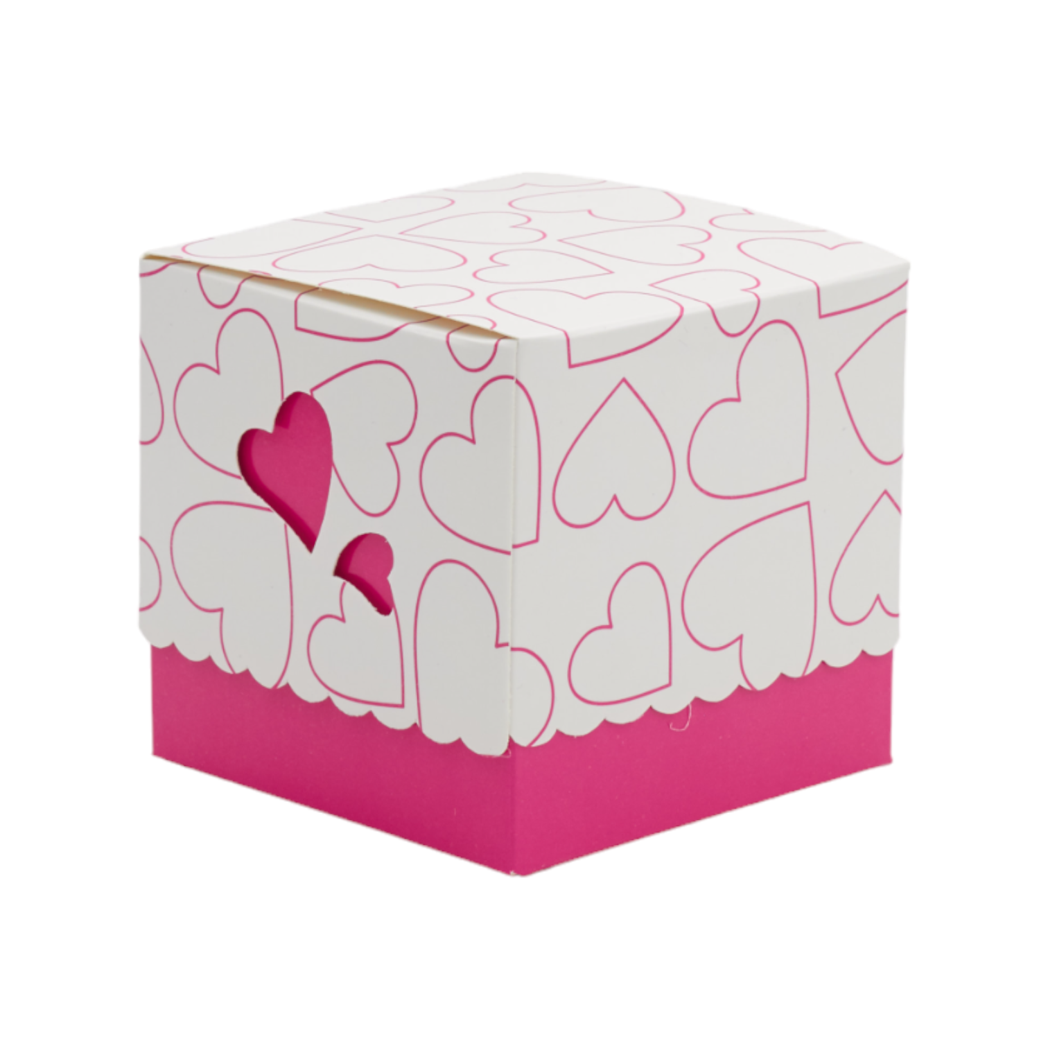 Подарочная коробка для чашки Сердце 10х10х10 см Розовый