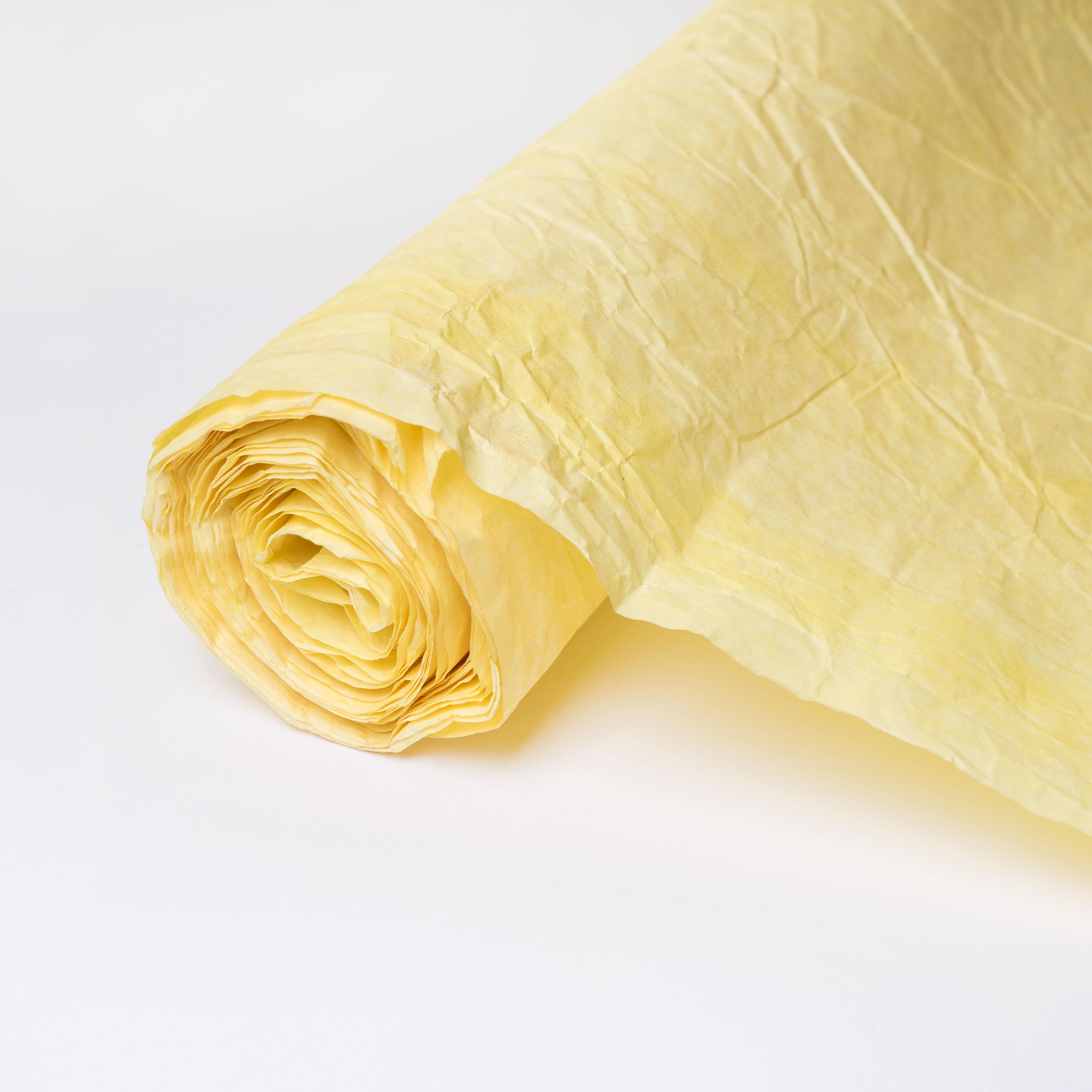 Бумага подарочная жатая 70 см х 5 м Желтый (EP-01) Бумага подарочная жатая 70 см х 5 м Желтый (EP-01)