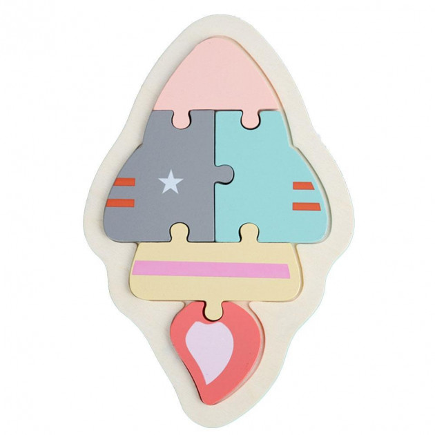 Мини-пазл объемный деревянный Ракета (KHDP17)