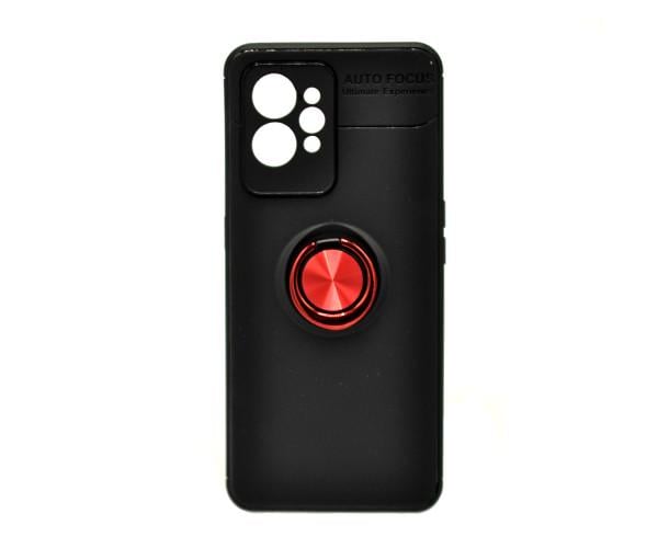 Чехол Auto Focus 360 Rotating Ring для Realme GT2 Pro Чёрно-Красный