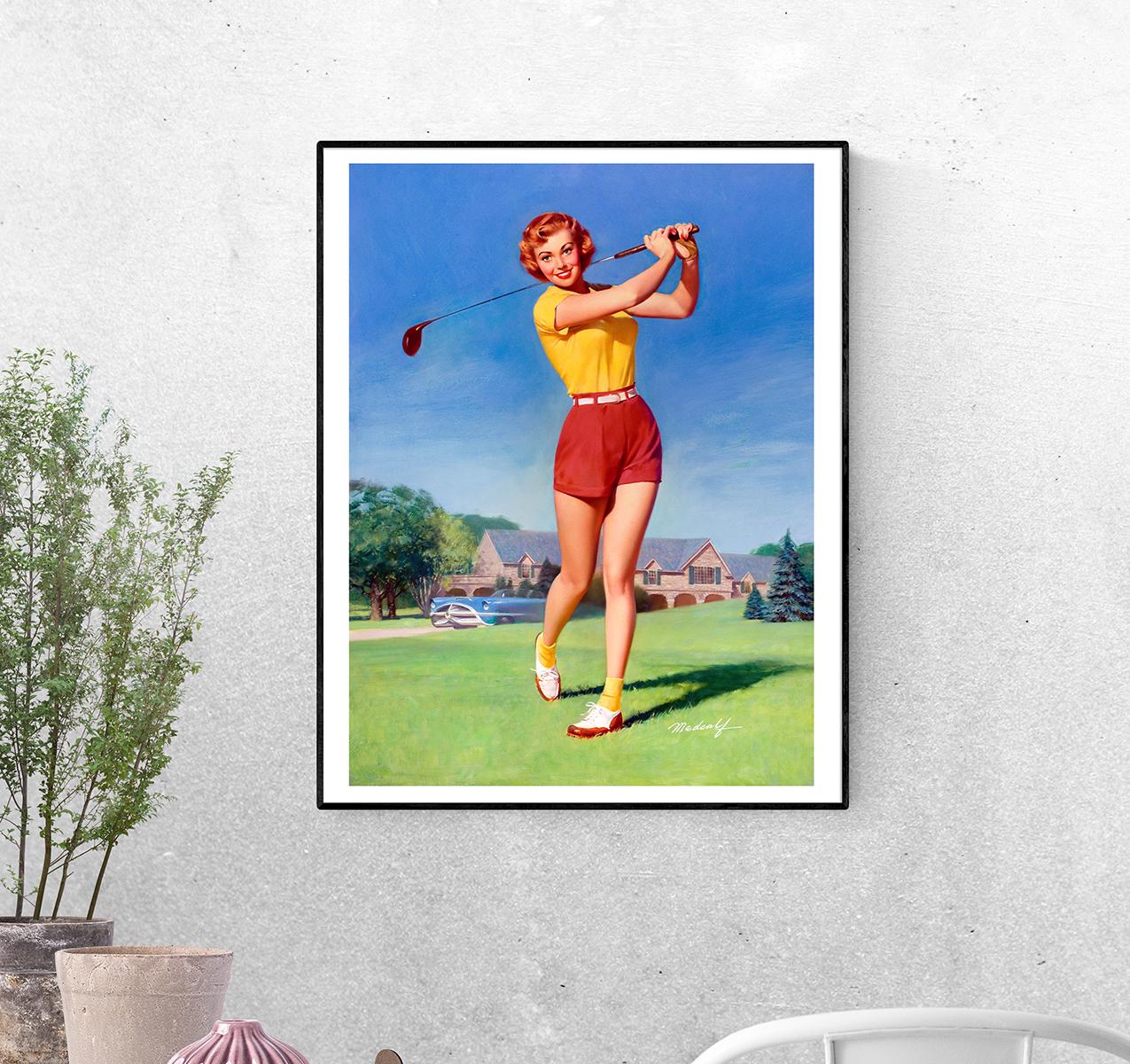 Постер Играет в гольф формат А-2 (pin_up_023007_Poster)
