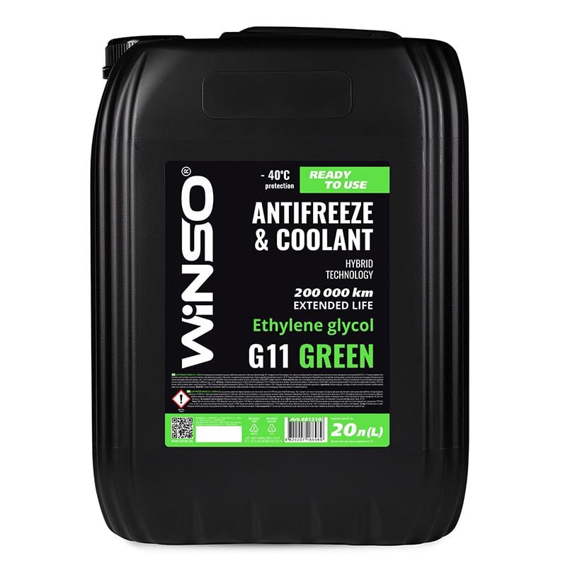 Антифриз Winso Antifreeze & Coolant Green G11 -40°C готовый 20 л Зеленый (881210)
