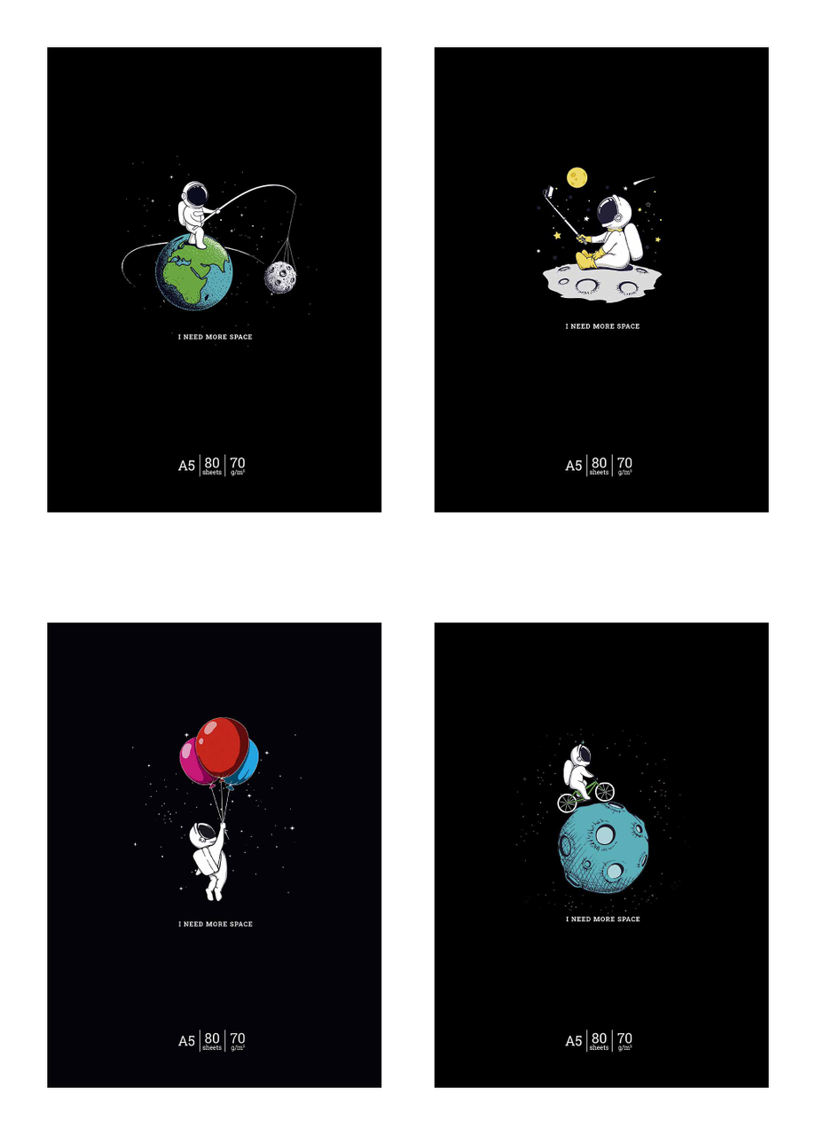 Комплект школьных общих тетрадей Школярик А5 48 л. в клетку 4 шт. (5220 4823088235791)