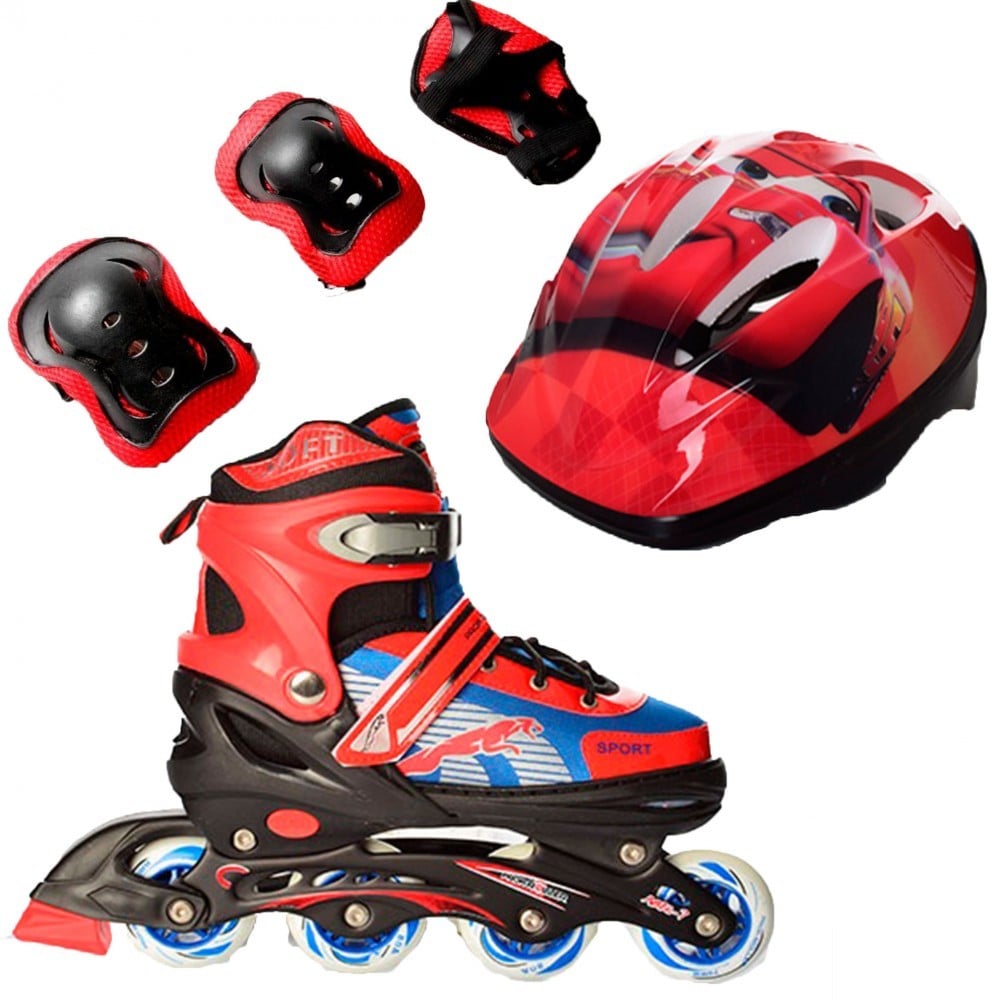 Ролики детские набор Jaguar Combo Disney защита и шлем р. 39-42 Тачки (2T3007E)