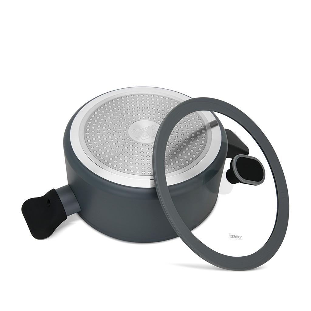 Кастрюля Fissman Laura с антипригарным покрытием Touch Stone и стеклянной крышкой 24х11 см 4,65 л (14477) - фото 2