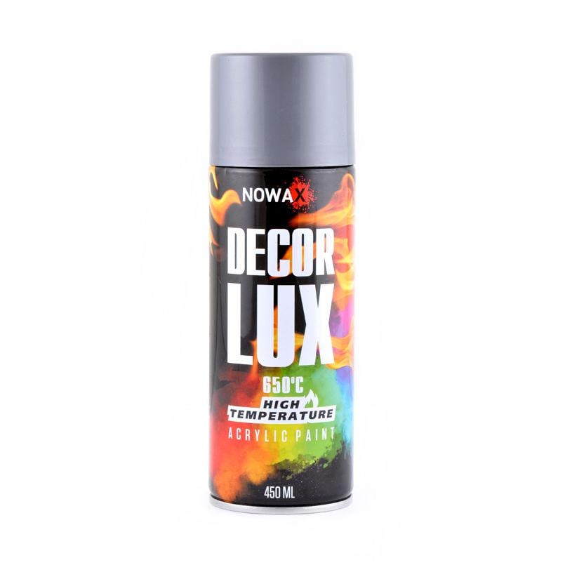 Краска акриловая NOWAX Decor Lux высокотемпературная глянцевая 650°C 450мл Grey (9022)