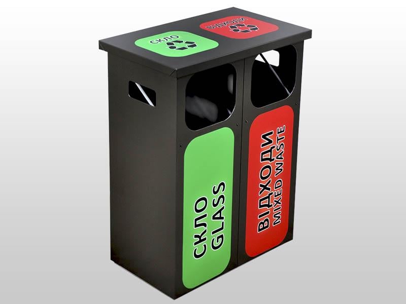 Контейнер Kompred OL515/1 SheKo для раздельного сбора на 2 секции 550x340x750 мм