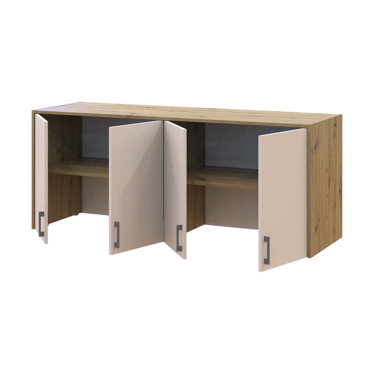 Антресоль висока Doros Ронді 4 ДСП 160х52х65 см Дуб Артізан/Кашемір (41516185) - фото 2 Антресоль висока Doros Ронді 4 ДСП 160х52х65 см Дуб Артізан/Кашемір (41516185) - фото 2