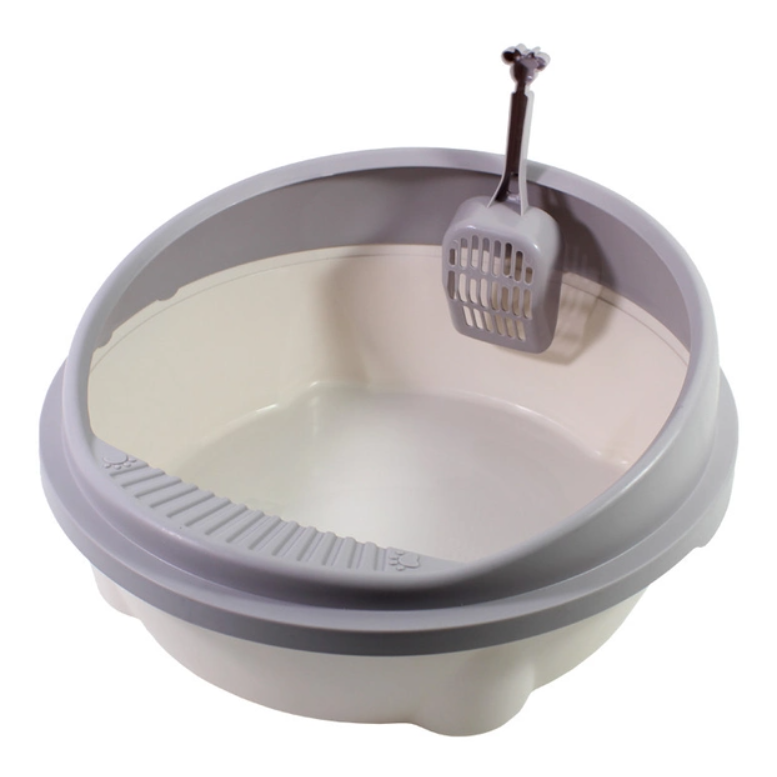 Кошачий туалетный лоток с лопаткой S 40x36x18см Серый (00000007836)