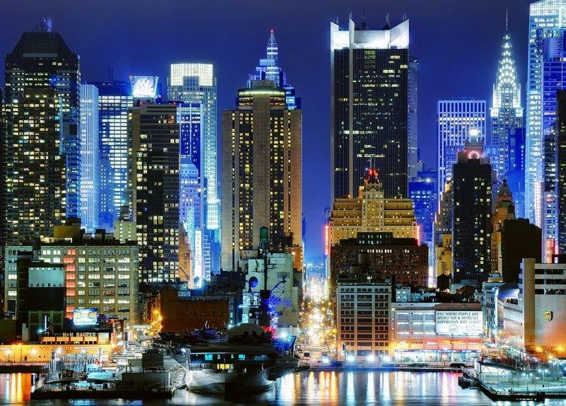 Фотообои на бумажной основе Ролес Роллес Ночной город 140х196 см (2000000486017)