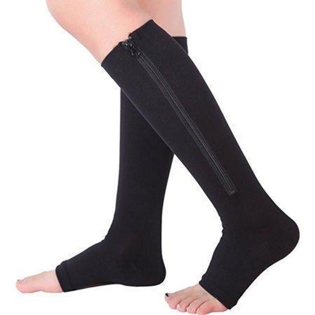 Компрессионные гольфы на молнии Zip-up Compression Socks S/M Черный (a5038ad0)