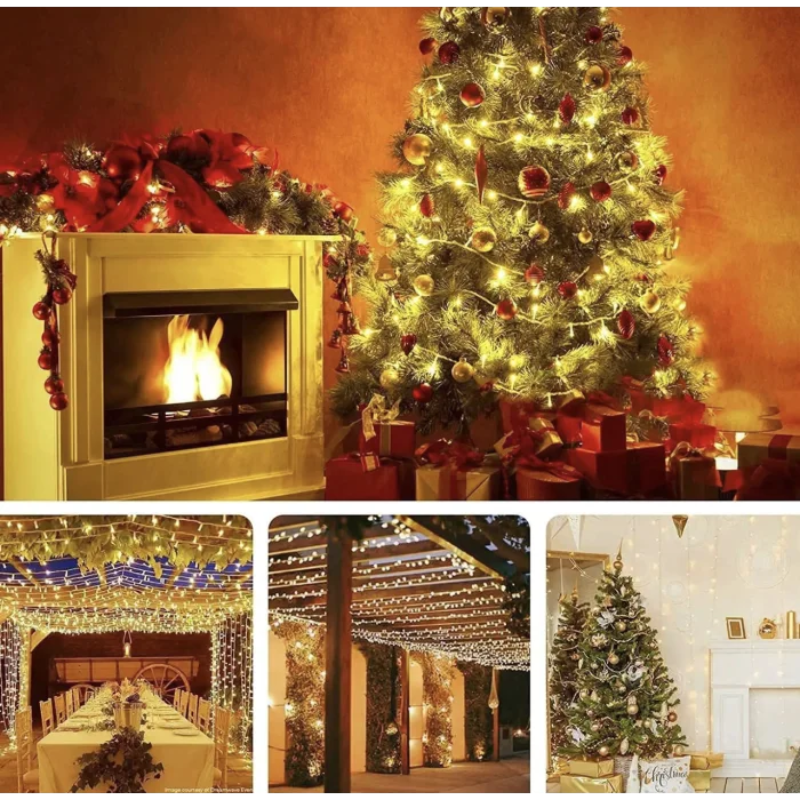 Гірлянда з дистанційним керуванням Роса USB теплий/холодний 120 м 1200 діодів Зелений (2811439755) - фото 10