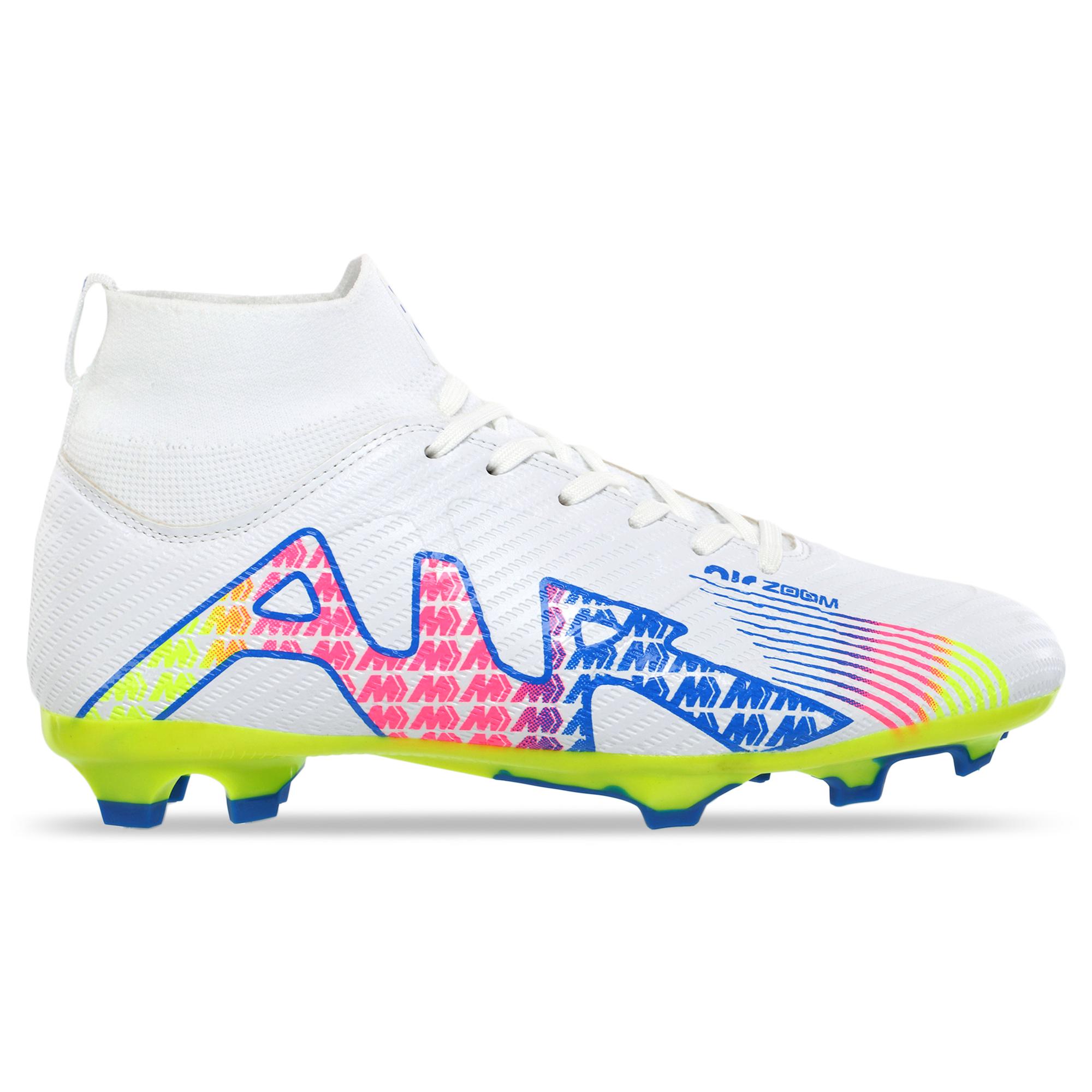 Бутсы футбольные ZOOM 220918B-1 р. 42 Белый/Синий/Салатовый (AM0002929)