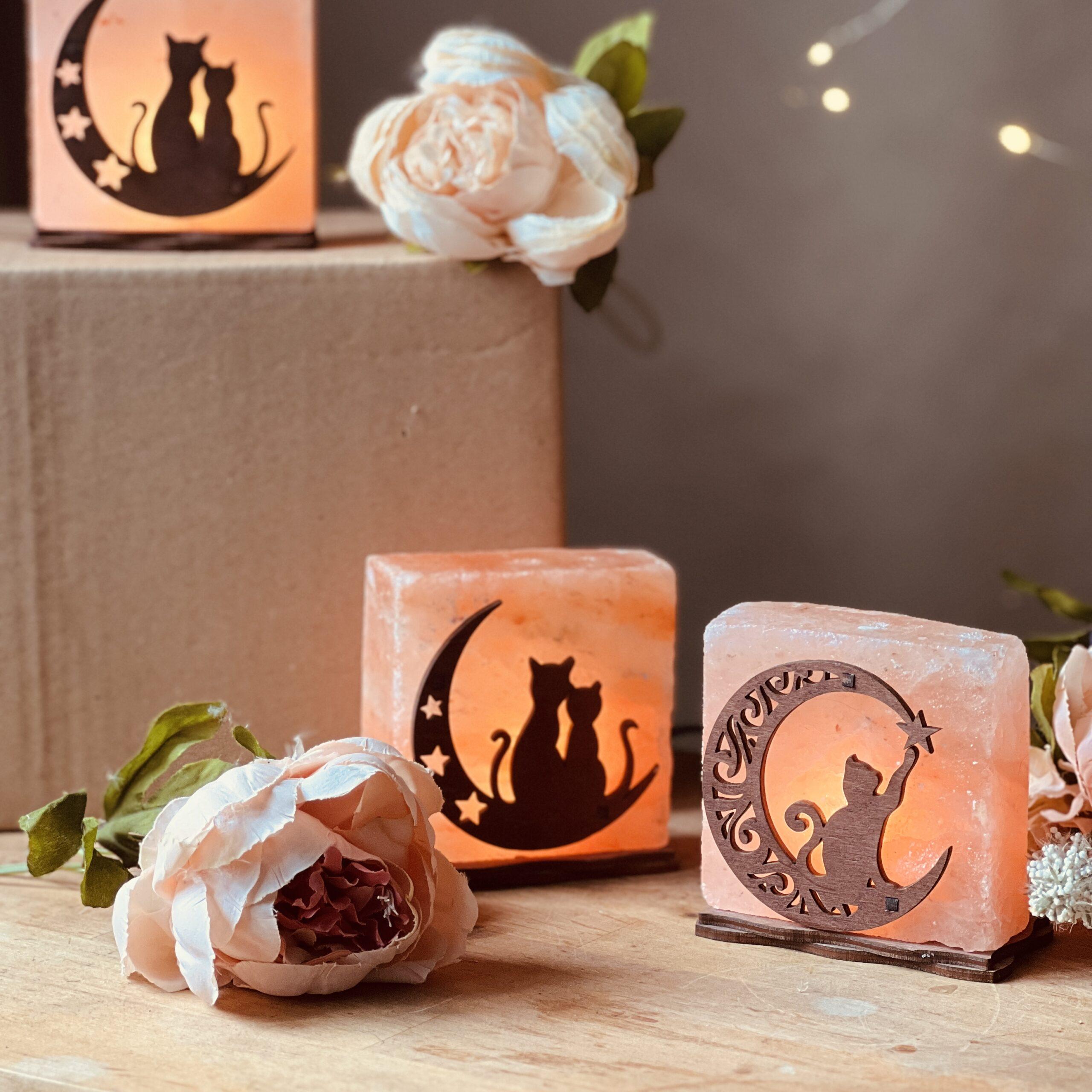 Соляная лампа декоративная Himalayan Кот со звездочкой 1 кг (29902998) - фото 2