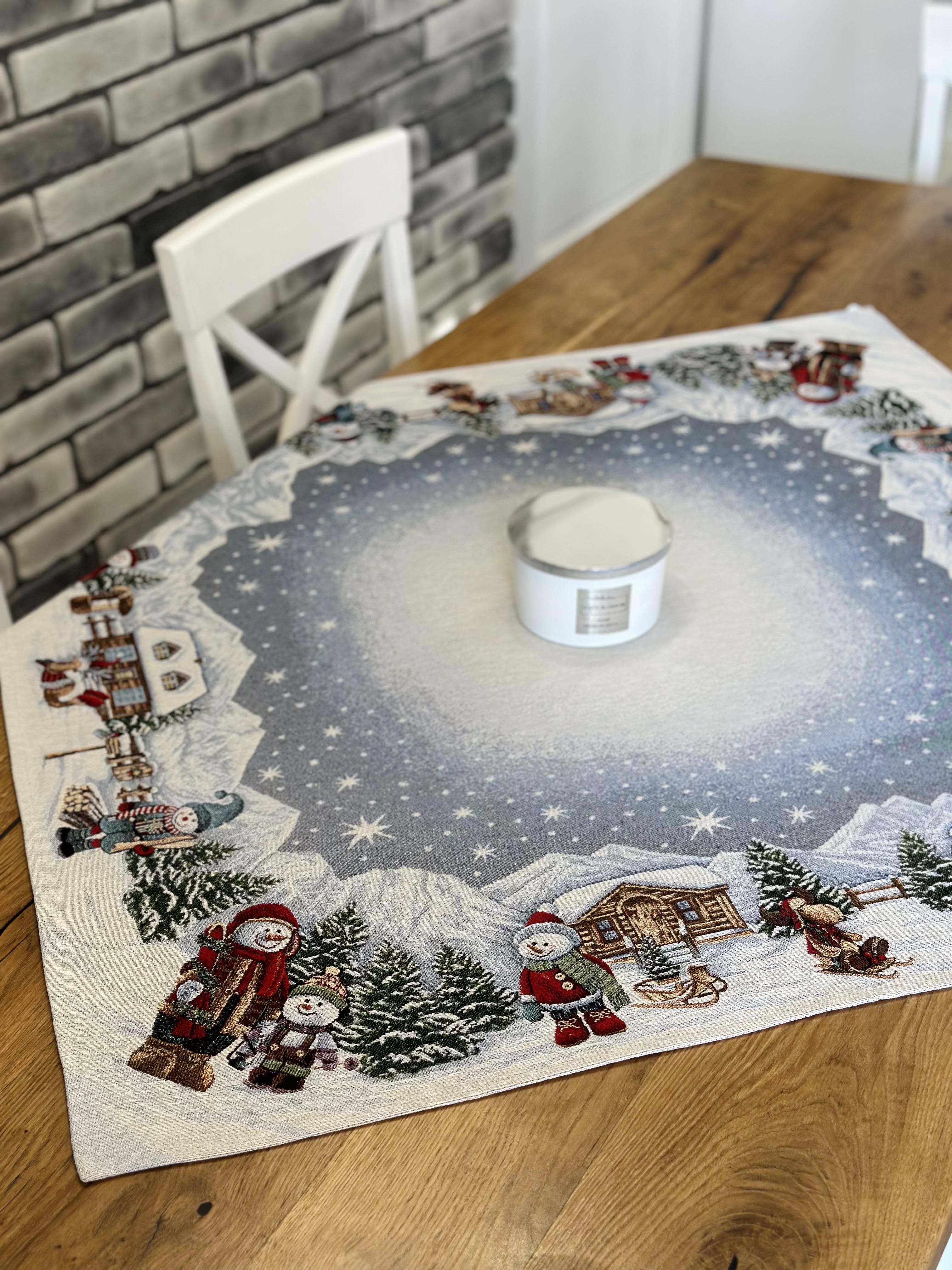 Скатертина Новорічна гобеленова 100x100 см (BULLER-100)