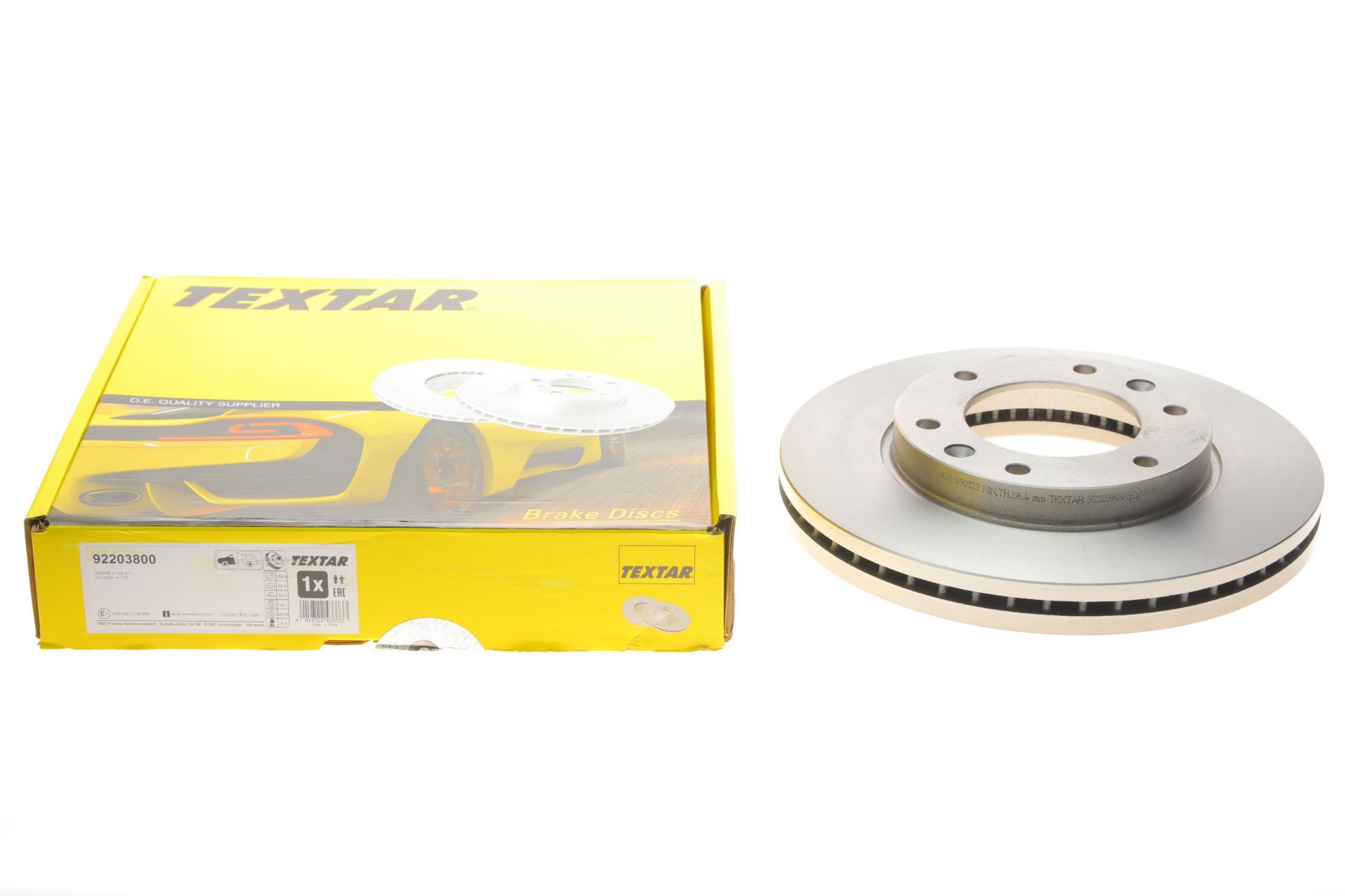Тормозной диск передний TEXTAR для Hyundai H-1 2.5 CRDi 08-300x30 мм (92203800)