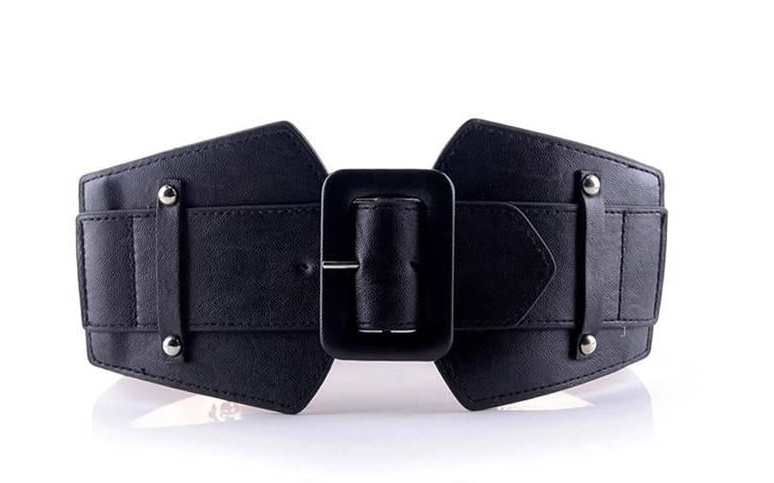 Ремень кожаный широкий с пряжкой стяжной Черный Ремень кожаный широкий с пряжкой стяжной Черный