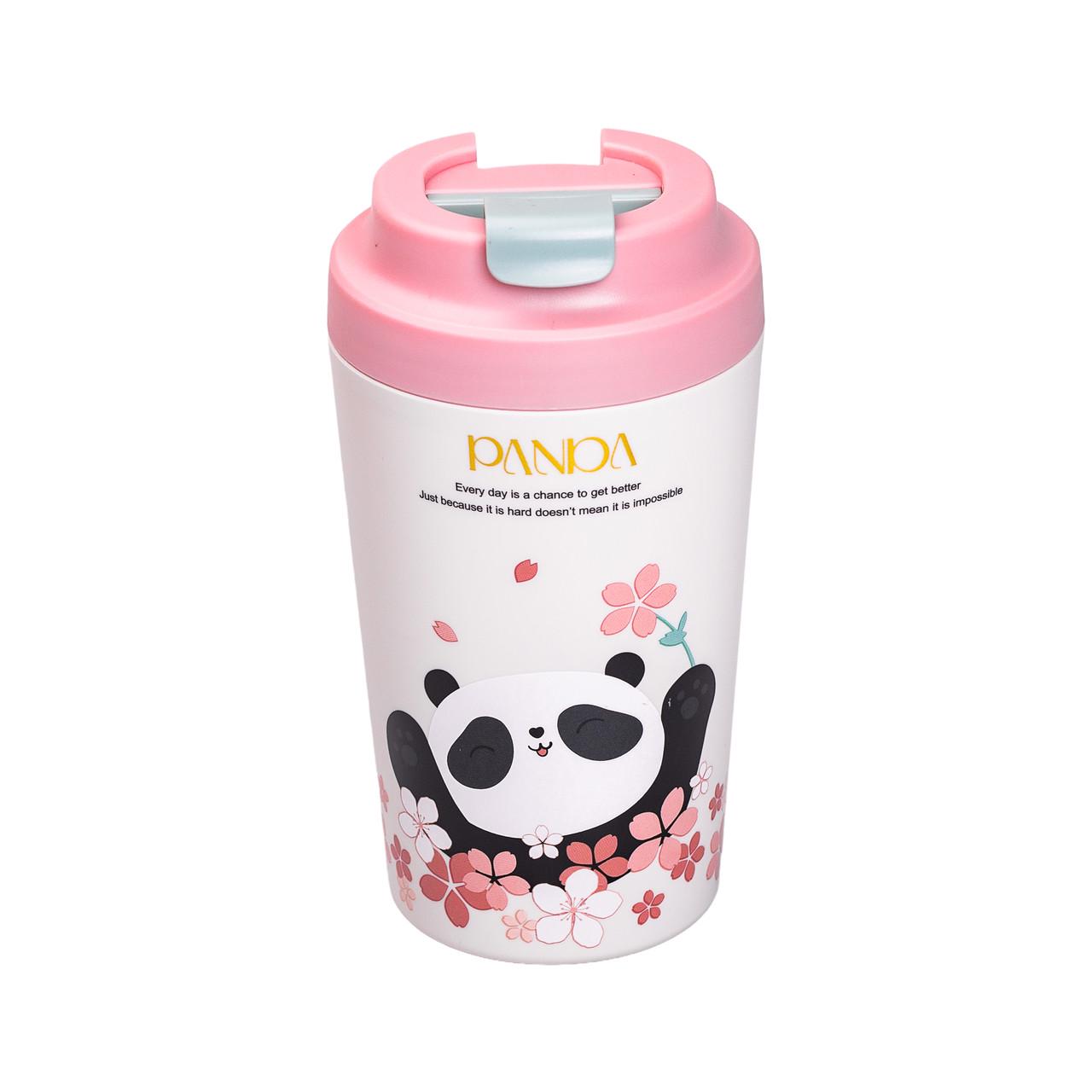 Термокухоль Panda з керамічною колбою 380 мл Рожевий (5452) - фото 7