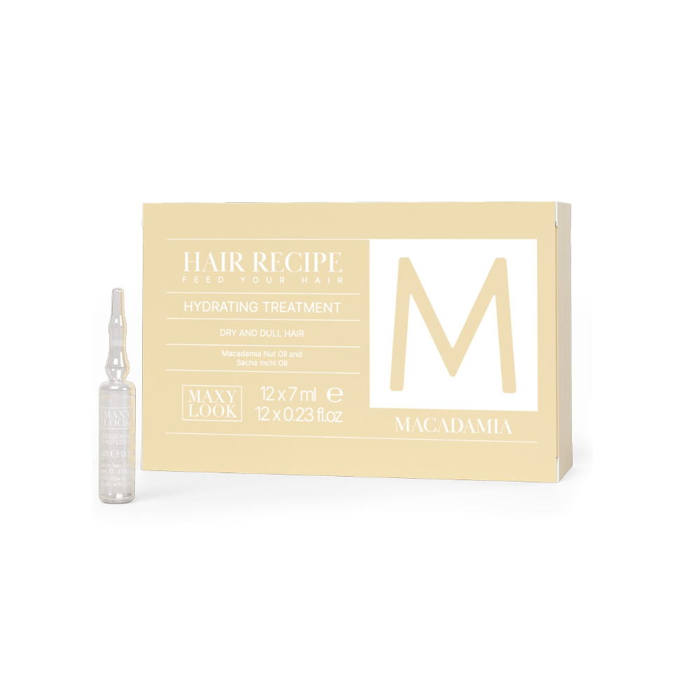 Ампули незмивні зволожуючі для сухого/тьмяного волосся Maxy Look Macadamia 12х7 мл