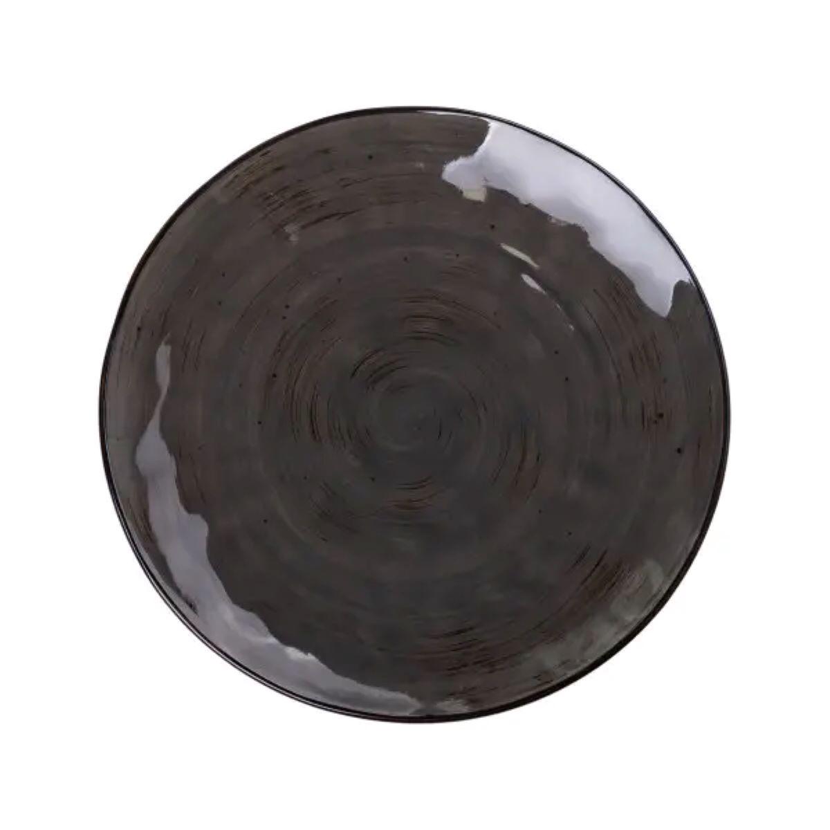 Тарелка сервировочная круглая плоская керамическая 26 см Коричневый (4652) - фото 3 Тарелка сервировочная круглая плоская керамическая 26 см Коричневый (4652) - фото 3