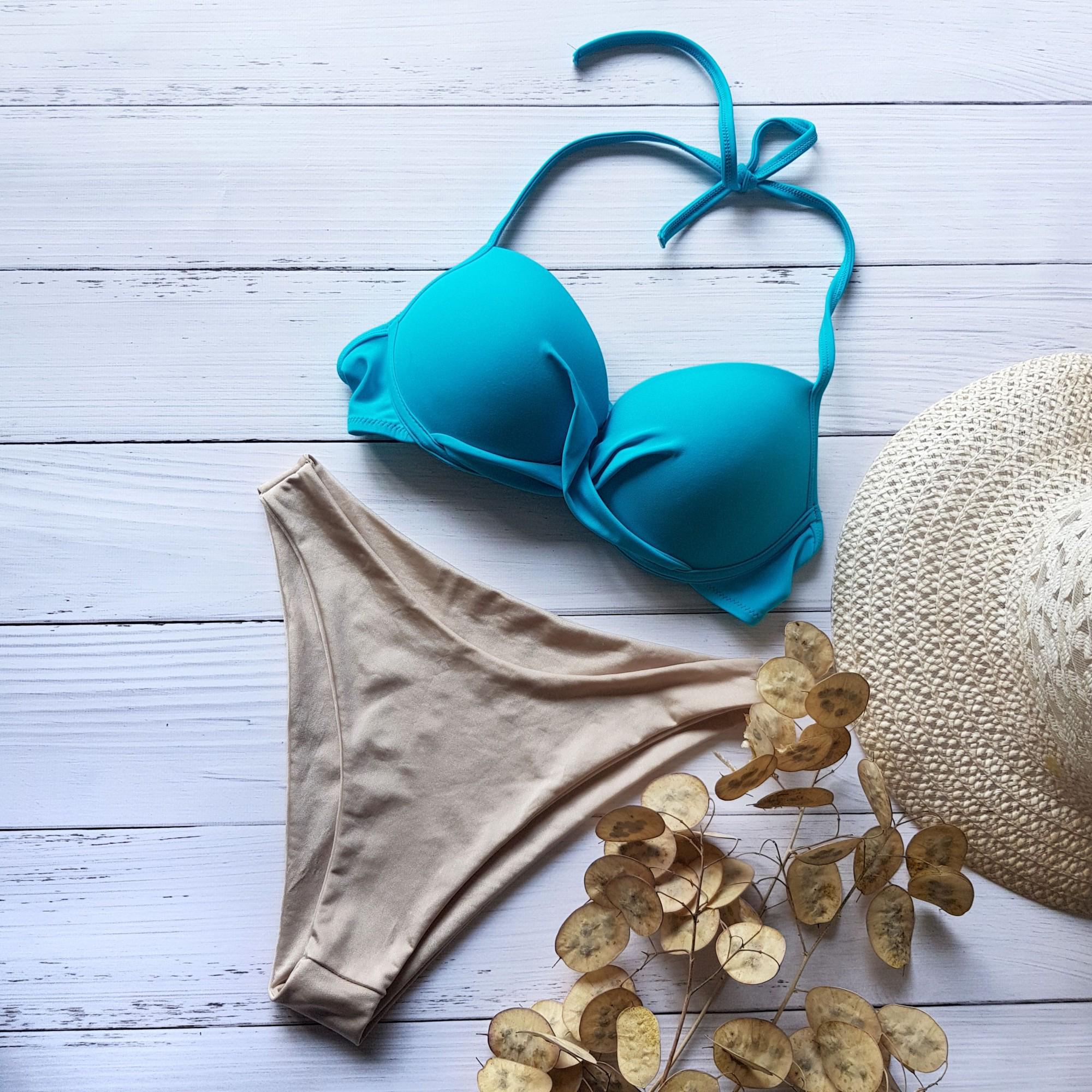 Купальник роздільний Koton M р. 44 Блакитний з бежевим (8846)