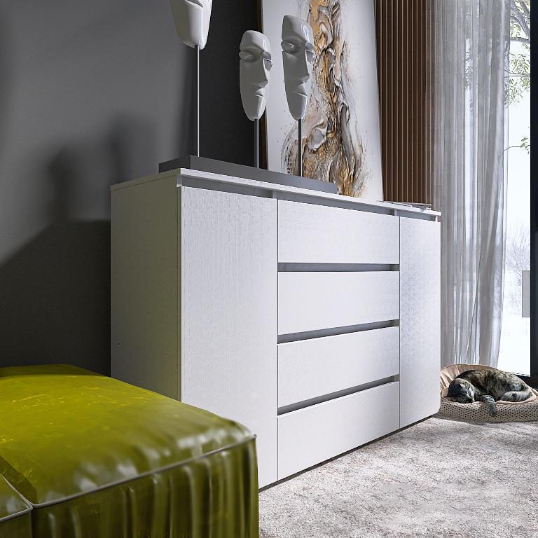 Комод Еверест Лайт КЛ-4 140х38х93 см Белый (EVR-20418)