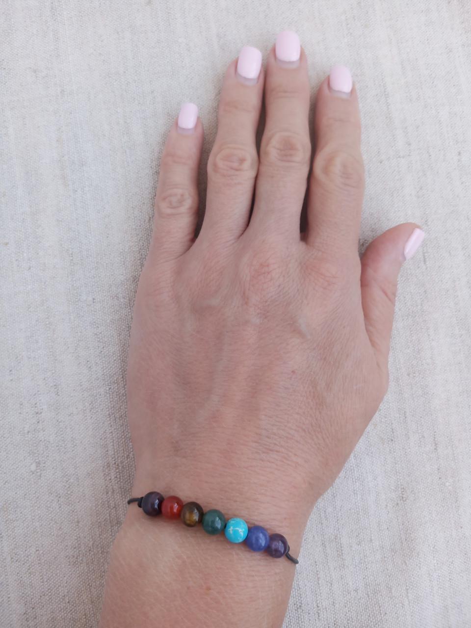 ᐉ Браслет 7 чакр из натуральных камней на шнуре d 6 мм (1891237103 ...