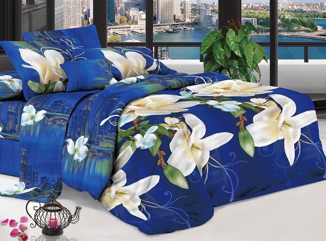 Комплект постельного белья Фиалка евро бязь 200x215 см Голубой (mc2035069) - фото 1 Комплект постельного белья Фиалка евро бязь 200x215 см Голубой (mc2035069) - фото 1