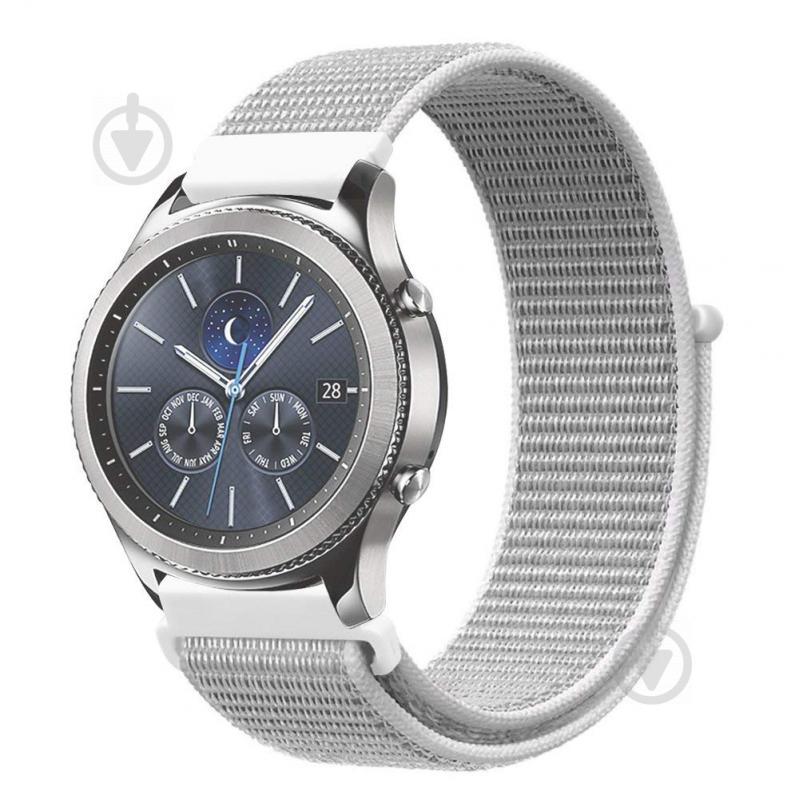 Ремешок BeWatch для Samsung Galaxy Watch 42| Galaxy Watch 3 41| Active| Active2 нейлоновый 20мм липучка Белый