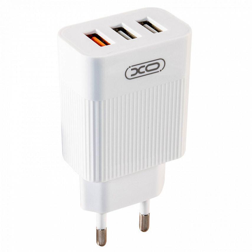Адаптер Xo L72 3USB/USB 1_QC_3A/USB 2/3_2.1A White