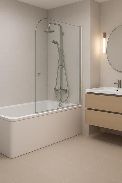 Штора для ванної KO&PO односекційна поворотна прозоре скло 140х80 см 6 мм - фото 2 Штора для ванної KO&PO односекційна поворотна прозоре скло 140х80 см 6 мм - фото 2