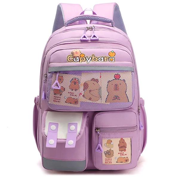 Рюкзак школьный Capybara 41х31х12 см Сиреневый (ЦБ-00035407)