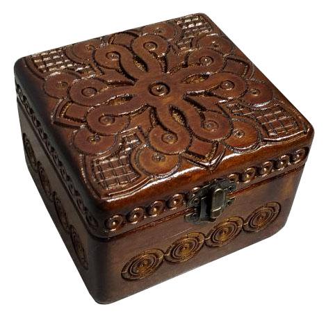 Шкатулка квадратная 12x12 см Ореховый (000179)