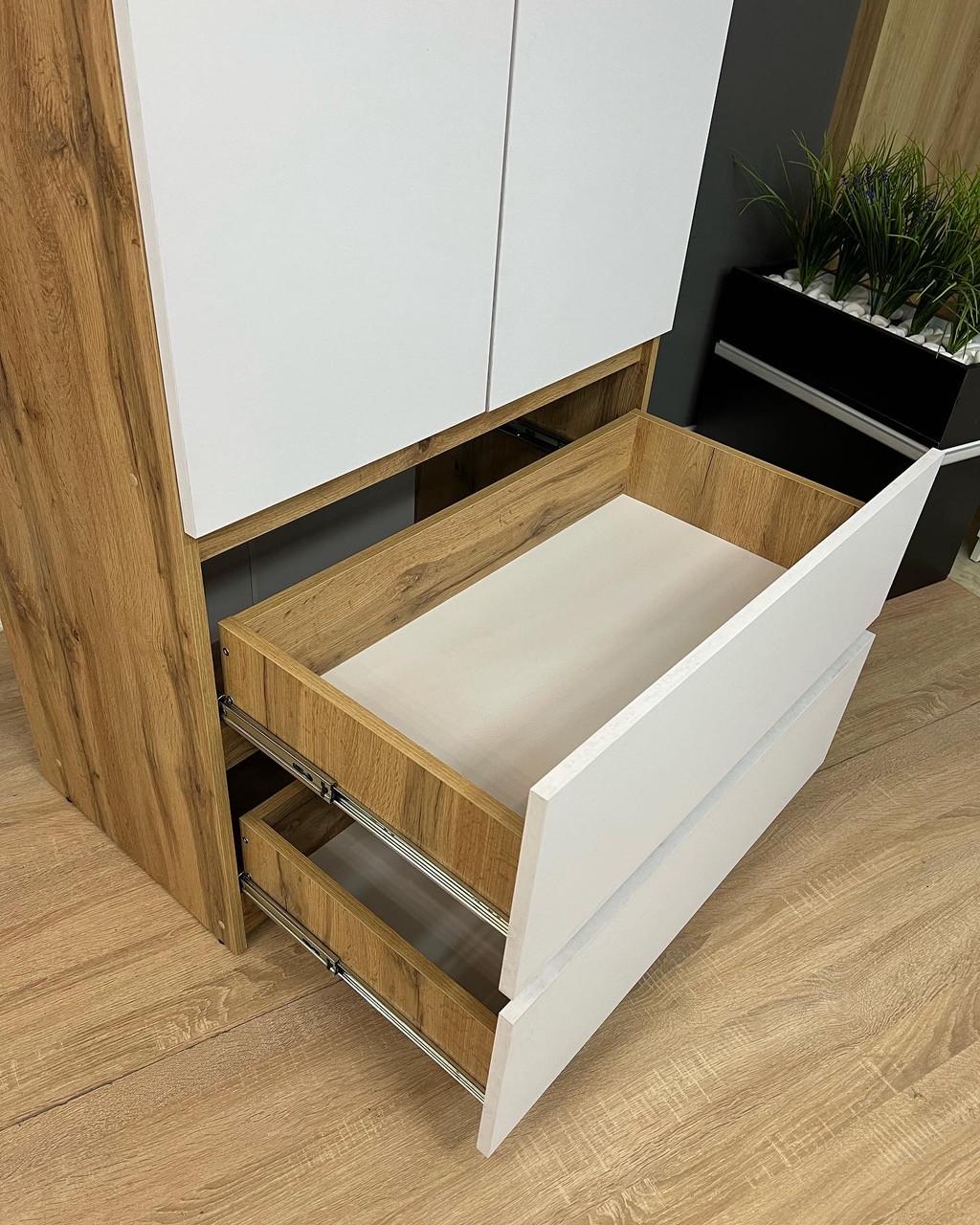 Шафа Кватро 2/2 з полицями 800х1990х470 мм Дуб аппалачі/Німфеа альба - фото 4 Шафа Кватро 2/2 з полицями 800х1990х470 мм Дуб аппалачі/Німфеа альба - фото 4