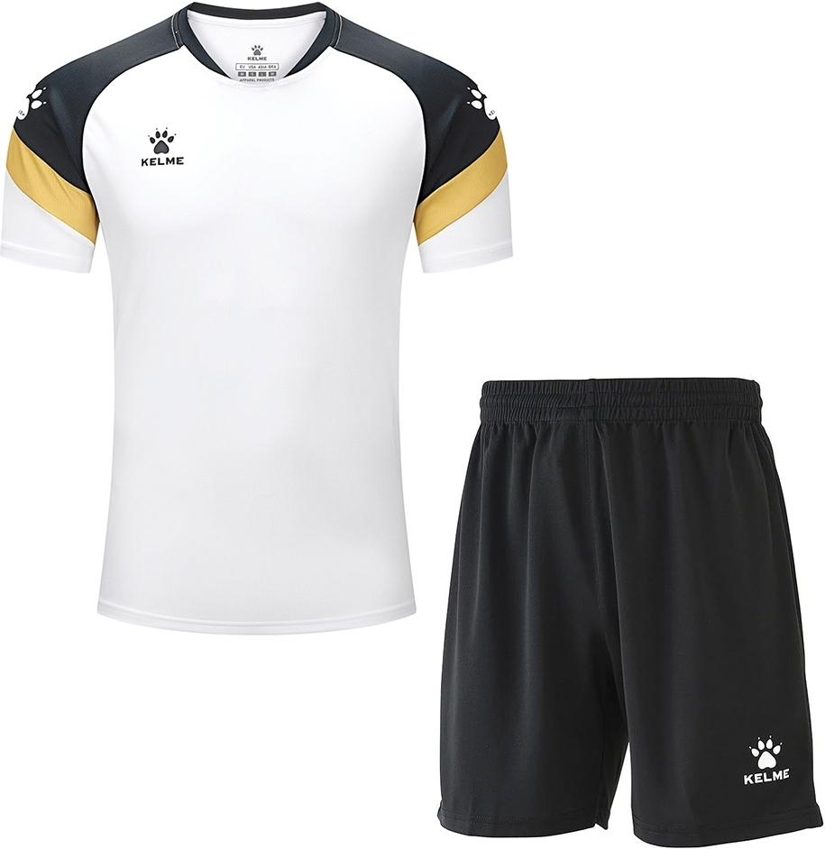 Комплект футбольной формы KELME BRAVO 2XL Бело-черный (7351TX1092.9103_8351ZB1143.9000)