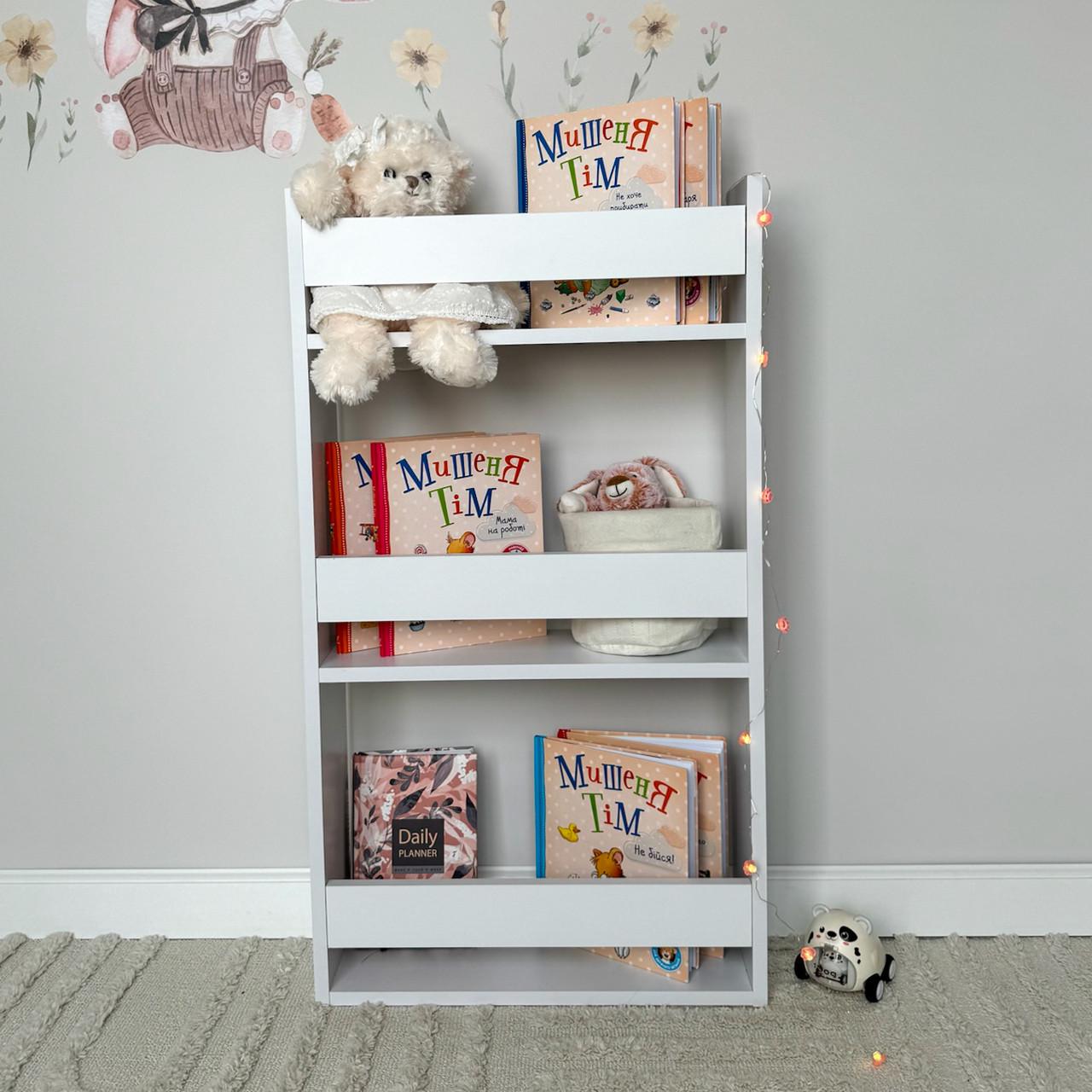 Полка настенная на 3 секции в детскую комнату Белый (DP-4B) - фото 3