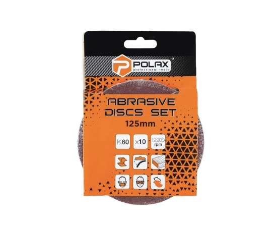 Шлифовальный круг Polax на самоклеющейся липучке для болгарки 125 мм зерно к60 10 шт. (27735051) - фото 2 Шлифовальный круг Polax на самоклеющейся липучке для болгарки 125 мм зерно к60 10 шт. (27735051) - фото 2